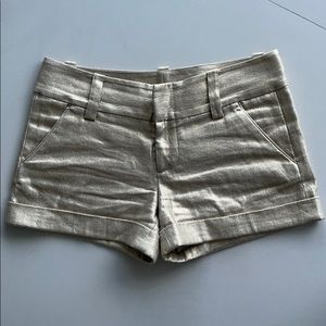 Alice and Olivia gold shorts